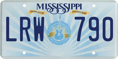 MS license plate LRW790