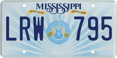 MS license plate LRW795