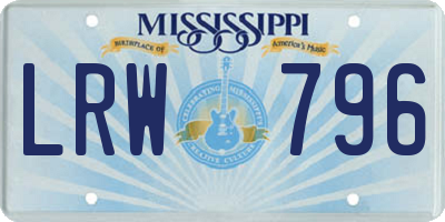 MS license plate LRW796