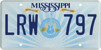 MS license plate LRW797
