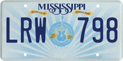 MS license plate LRW798