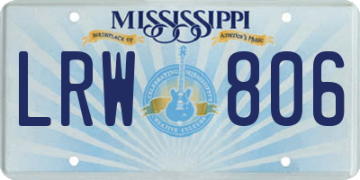 MS license plate LRW806