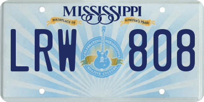 MS license plate LRW808