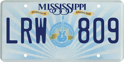 MS license plate LRW809