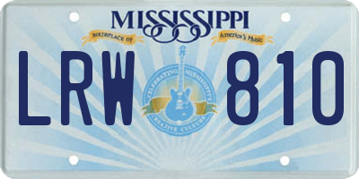 MS license plate LRW810
