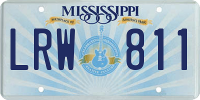 MS license plate LRW811