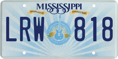 MS license plate LRW818