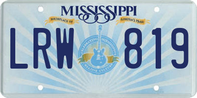 MS license plate LRW819