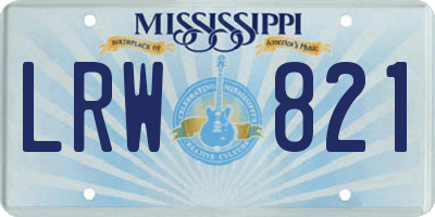 MS license plate LRW821