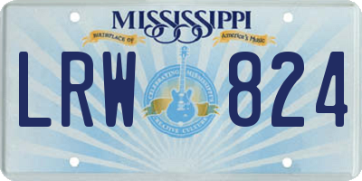 MS license plate LRW824