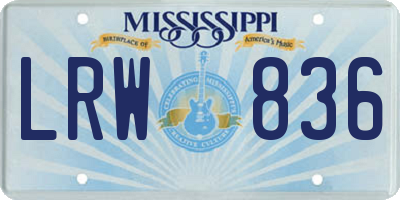 MS license plate LRW836