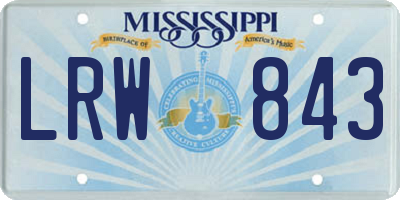 MS license plate LRW843