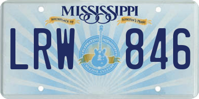 MS license plate LRW846