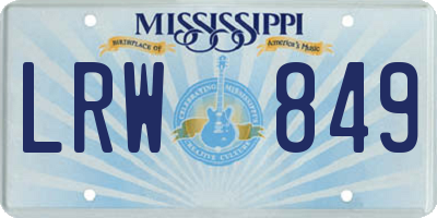 MS license plate LRW849