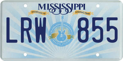 MS license plate LRW855