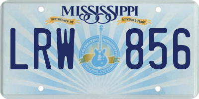 MS license plate LRW856
