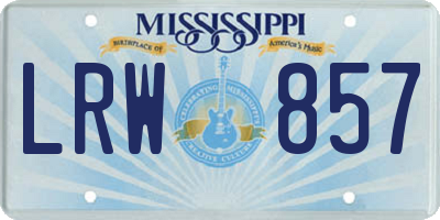 MS license plate LRW857