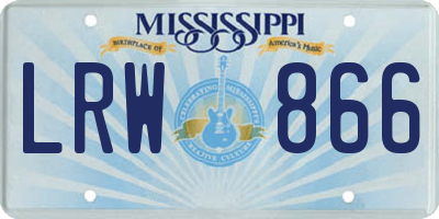 MS license plate LRW866