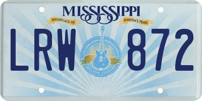 MS license plate LRW872