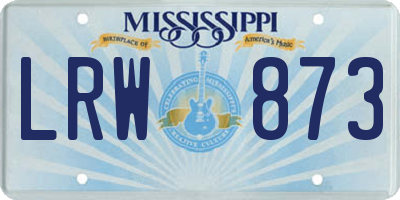 MS license plate LRW873