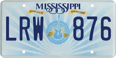 MS license plate LRW876