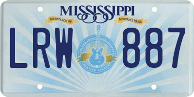 MS license plate LRW887
