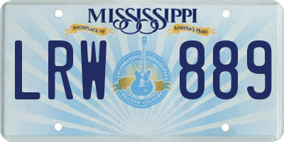 MS license plate LRW889