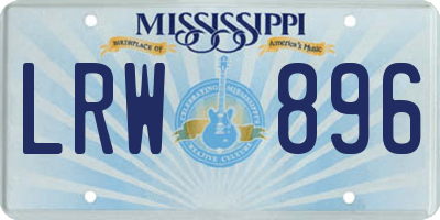 MS license plate LRW896