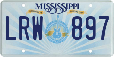 MS license plate LRW897