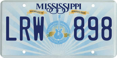 MS license plate LRW898