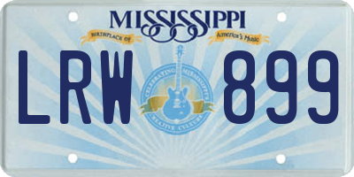 MS license plate LRW899
