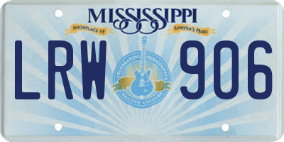 MS license plate LRW906