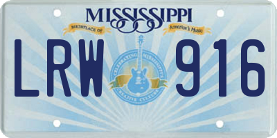 MS license plate LRW916