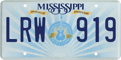 MS license plate LRW919