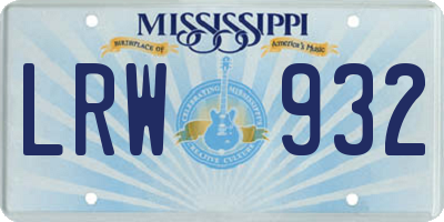 MS license plate LRW932