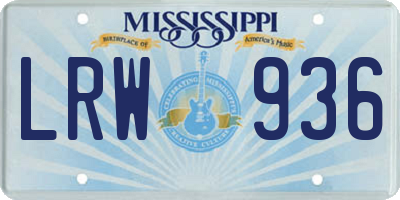 MS license plate LRW936