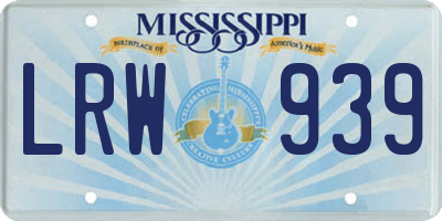 MS license plate LRW939