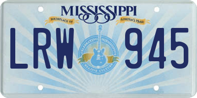 MS license plate LRW945