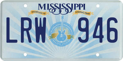 MS license plate LRW946