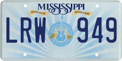 MS license plate LRW949