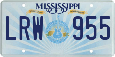 MS license plate LRW955