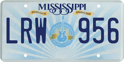 MS license plate LRW956