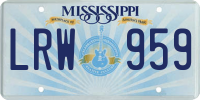 MS license plate LRW959