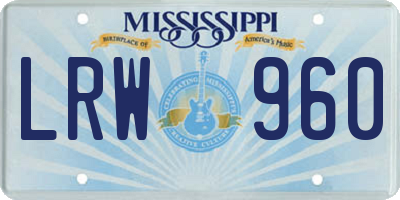 MS license plate LRW960