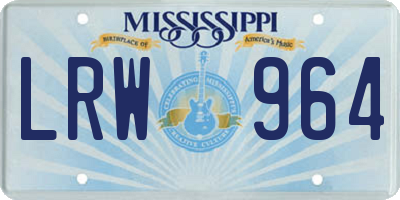 MS license plate LRW964
