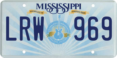 MS license plate LRW969