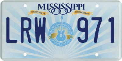 MS license plate LRW971