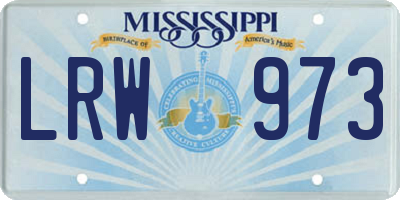 MS license plate LRW973