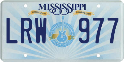 MS license plate LRW977