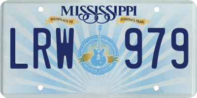 MS license plate LRW979